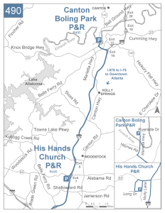 His Hands Church and Caonton Boling Park and RIde detail map